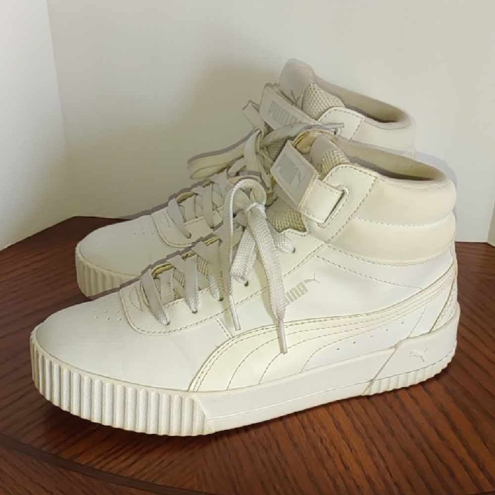 Puma Cream High-Top Sneakers